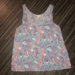 Multi colored paisley tank top